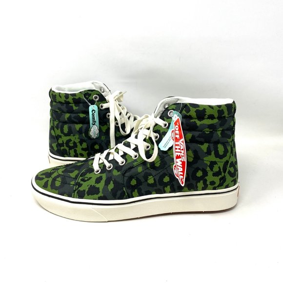 VANS SK8-HI Leopard Shoes Men's Size Green Comfycush Canvas Cactus VN0A3WMB9L9 - Picture 3 of 9